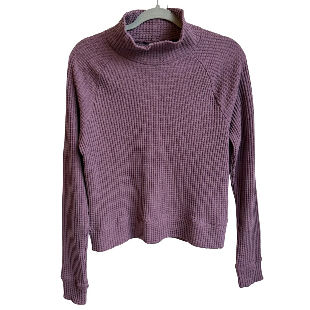 North Face Chabot Waffle Knit Sweater Womens XS Purple Mock Neck Long Sleeve NWT